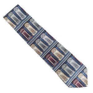 Structure Men Necktie 100% Silk Door Pattern Multicolor 58x4 - NWOT made in USA
